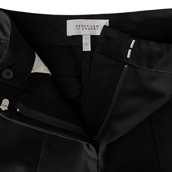 Womens Derek Lam 10 Crosby Van Cropped Zipper Pants Black High Waist Size 4 - Picture 4 of 5